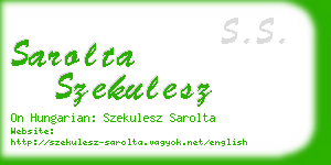 sarolta szekulesz business card